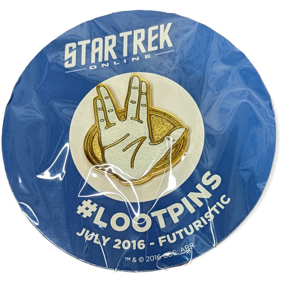 NWT 2016 LootCrate Exclusive Star Trek Futuristic Vulcan Salute Collector Pin